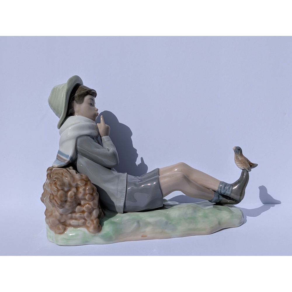 Lladro 4730 Shepherd Boy With Bird Porcelain Figurine Retired Spain - Picture 3 of 14
